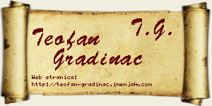 Teofan Gradinac vizit kartica